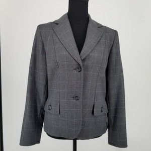 PENDLETON plaid jacket 100% virgin wool blazer plaid classic gray 4 like new